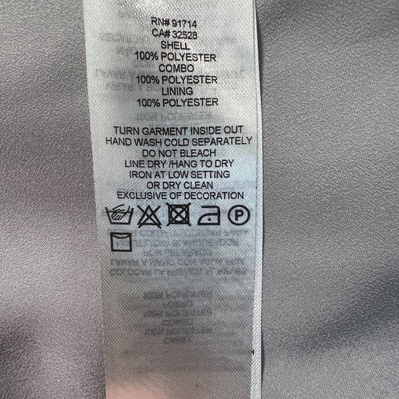 Armani Exchange Dress 10 Gray‎ Embroidered Belted Short Dolman Sleeve Mesh Lined - Picture 11 of 12